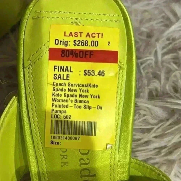 NWOB Kate Spade Bright Lime Green sandal - Picture 7 of 7